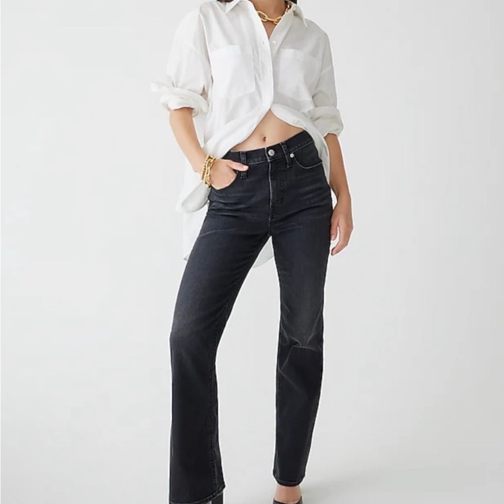 J. Crew High Rise Slim Demi Boot in Charcoal